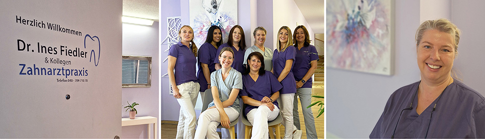 Praxiseingang Zahnarzt Fiedler, Dr. Fiedler, Team